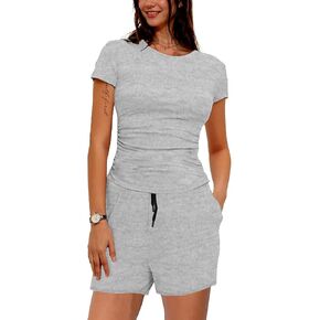 LICOBOD Lounge sets for women 2 piece short sets summer casual comfy airport vacation biker travel outfits Workout Streetwear
