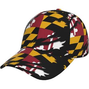 Maryland Crab Flag Baseball Cap Snapback Hats Adjustable Cap Excavator Hat Trucker Hat for Travel Picnic