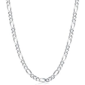 925 Sterling Silver Figaro Chain 3MM, 4MM, 5.5MM Italian Diamond-Cut Figaro Link Chain Necklace Gift for Men Women 18, 20, 22, 24, 26 Inches