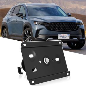 No Drill Front Grille Mount Tow Hook License Plate Mount Bracket Holder Relocator Compatible with Mazda CX-50 2023-2024