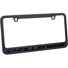 Compatible with Dodge Challenger Stealth Blackout License Plate Frame