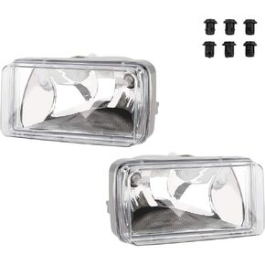 Halogen Lamp Fog Lights Pair for Chevy Tahoe & Suburban 2007 2008 2009 2010 2011 2012 2013 2014 2015 ; for GMC Yukon 2010 2011 2012 2013 2014 Clear Fog Lights