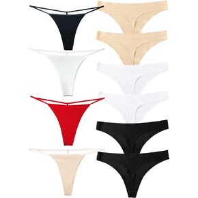 KUKU PANDA Black G String Thongs for Ladies Women's Sexy Panties Soft Stretchy Cotton Underwear T Back Red Gstring Seamless Beige Tangas
