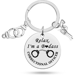 Heigebi Correctional Officer Gift for Women Men Correctional Officer Keychain Jewelry Gift for Police Corrections Police Officer Graduation Academy Christmas Birthday Retirement Gifts