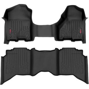 Rough Country All Weather Floor Mats Set for Dodge Ram 1500 Crew/Mega-Cab (2012-2018) - Custom Fit Rubber Ram Floor Mats, Rubber Truck Mats, Durable, Waterproof Truck Floor Mats
