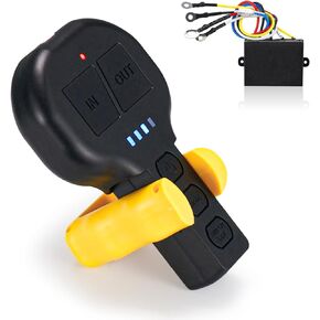 BUNKER INDUST Winch Remote Control Switch Receiver Kit Universal for Truck Jeep ATV SUV, 12V Wireless Remote Controller with Built-in LED Lights for Night-time Recovery Winch