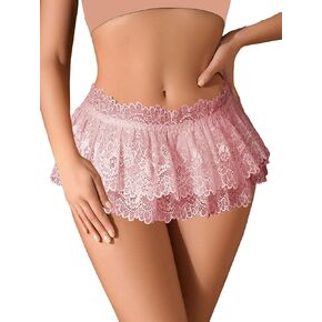 Women's Lace Panties Underwear Lingerie Mini Skirt Thongs