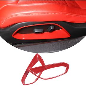 Seat Adjustment Button Panel Cover Trim Fit for Chevrolet Corvette C8 Stingray 2020-2024, ABS Car Seat Adjustment Switch Panels Cover Decoration Frame, 2PCS (Carbon Fiber Pattern Black)