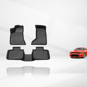 KELCSEECS Floor Mats Custom for 2011-2023 Dodge Charger AWD/Chrysler 300 AWD,Not Fit RWD,Car Mats All Weather Guard Floor Liners Dodge Charger AWD/Chrysler 300 AWD Accessories Front& Rear Row Black