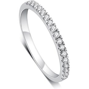 Moissanite Eternity Rings for Women D Color VVS1 Moissanite Promise Ring S925 Sterling Silver Wedding Rings for Wife Mom Her