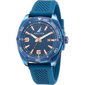 Nautica Men's Tin Can Bay Blue Silicone Strap Watch (Model: NAPTCF201)