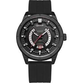 Men's Large Big Face Waterproof Silicone Band Watch for Men Quartz Analog, Easy Read Male Dress Date Calendar Military Watch Elegant Gift