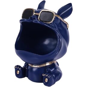 LCCCK Big Mouth Bulldog Candy Dish, Fun Key Bowl for Entryway Table, Creative French Bulldog Statue, Cute Key Holder for Modern Home Decor Office Desk French Decor Hippo Candy Dish Gifts
