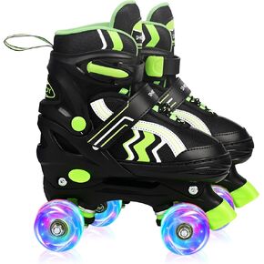 Kids Roller Skates for Boys and Girls Adjustable Skate with All Light up Wheels Ages 5-8 and 8-12 for Beginner in Outdoor Indoor Sports.