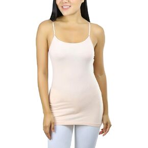 ToBeInStyle Women's Long Tank Top w/Adjustable Spaghetti Straps