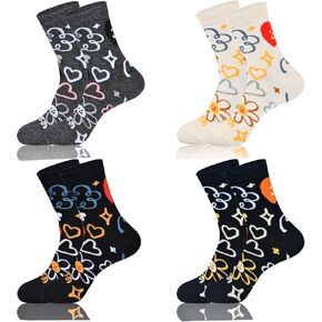6 Pairs Christmas Socks for Women Girls,Xmas Fuzzy Floor Socks Holiday Gift Novelty Socks Set