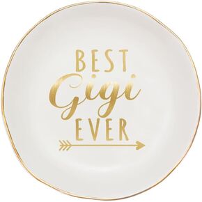 COLLECTIVE HOME - Ceramic Jewelry Tray, Gift for Mimi Nana Grandma, Decorative Jewelry Dish for Rings Earrings Necklaces Bracelet Watch Keys (BEST gigi EVER)