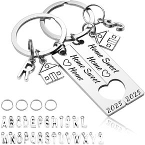 House Warming Gifts New Home Women Men Personalized Keychain Set for Couple Friends Family First Apartment Homeowner 2024 Housewarming Closing Moving in Welcome Presents for Real Estate Buyers
