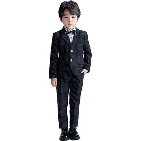 UNINUKOO Boy's Slim Fit Formal Suits 5 Piece Outfit for Ring Bearers Kids Dress Toddler Boy Tuxedo Homecoming Suits for Boys