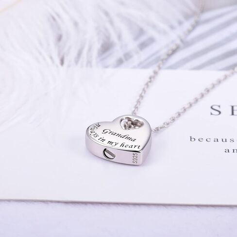 925 Sterling Silver Urn Necklace Always in My Heart Pendant Memorial Cremation Jewelry for Ashes in Saudi Arabia