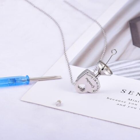 925 Sterling Silver Urn Necklace Always in My Heart Pendant Memorial Cremation Jewelry for Ashes in Saudi Arabia
