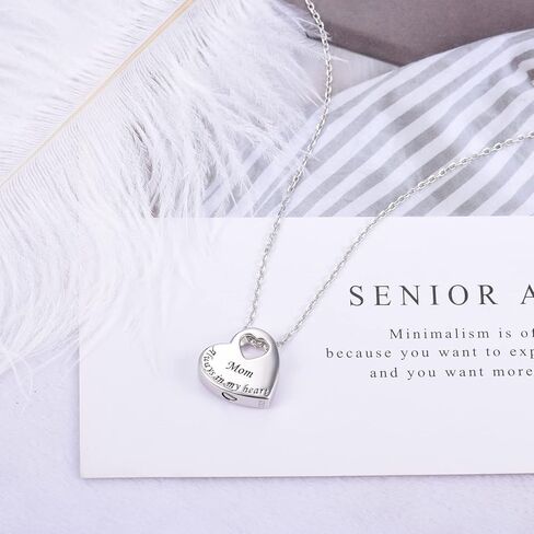 قلادة الجرة من الفضة الإسترليني عيار 925 دائمًا في قلبي قلادة مجوهرات تذكارية لحرق الجثث للرماد in Kuwait