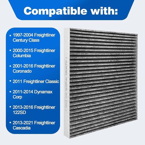 91559 AF26235 AF2427 2Pcs Cabin Air Filter Fits for 1997-2021 Freightliner Century Class Columbia Coronado Cascadia Replaces PA4857 PA10181 (Non-Woven Fabric) in Kuwait