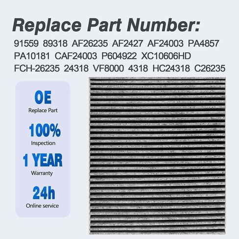 91559 AF26235 AF2427 2Pcs Cabin Air Filter Fits for 1997-2021 Freightliner Century Class Columbia Coronado Cascadia Replaces PA4857 PA10181 (Non-Woven Fabric) in Kuwait