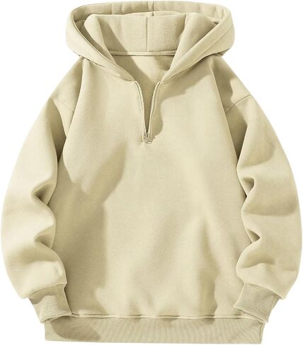 SOLY HUX Men's Hoodies Half Zipper Long Sleeve Drop Shoulder Sweatshirt Casual Pullover in Kuwait