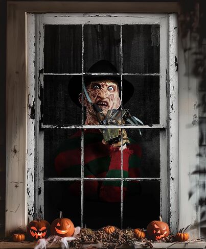ملحقات الهالوين المرعبة لقلادة النافذة لتزيين الأغطية العالمية الداخلية والخارجية - باللون الأحمر in Kuwait