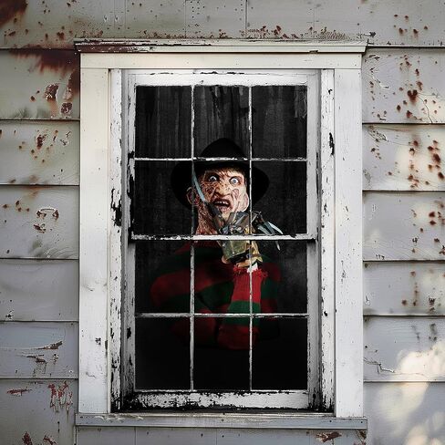 ملحقات الهالوين المرعبة لقلادة النافذة لتزيين الأغطية العالمية الداخلية والخارجية - باللون الأحمر in Kuwait