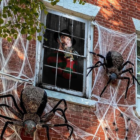 ملحقات الهالوين المرعبة لقلادة النافذة لتزيين الأغطية العالمية الداخلية والخارجية - باللون الأحمر in Kuwait