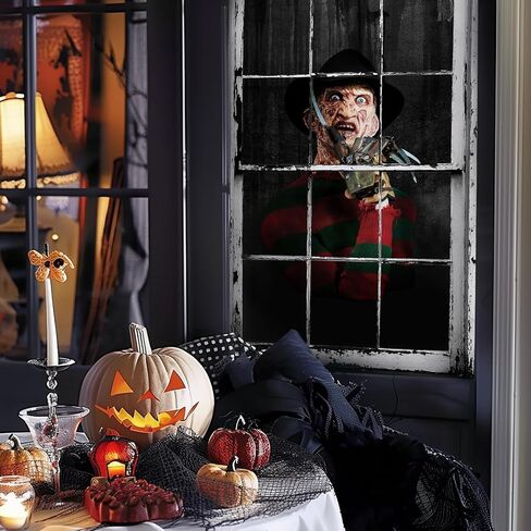 ملحقات الهالوين المرعبة لقلادة النافذة لتزيين الأغطية العالمية الداخلية والخارجية - باللون الأحمر in Kuwait