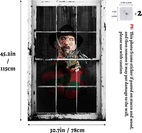 ملحقات الهالوين المرعبة لقلادة النافذة لتزيين الأغطية العالمية الداخلية والخارجية - باللون الأحمر in Kuwait