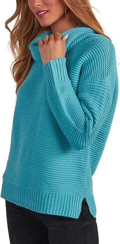 cordat Women's Long Sleeve Turtleneck Cozy Knit Sweater Casual Loose Side Slit Pullover Jumper Tops in Saudi Arabia