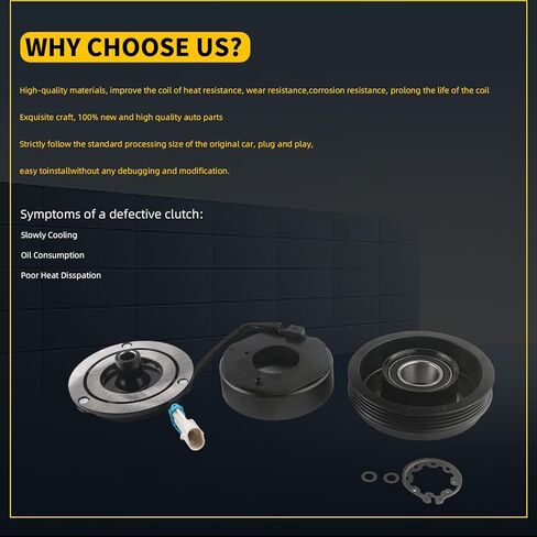 طقم قابض الضاغط A/C مع دعامة ومسامير يناسب جي إم سي يوكون سييرا 1500 2500 3500/لشيفي سوبربان سيلفرادو استبدال #15-4709 in Kuwait