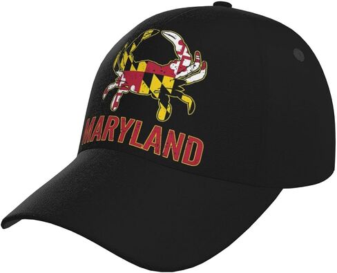Maryland Crab Flag Baseball Cap Snapback Hats Adjustable Cap Excavator Hat Trucker Hat for Travel Picnic in Saudi Arabia