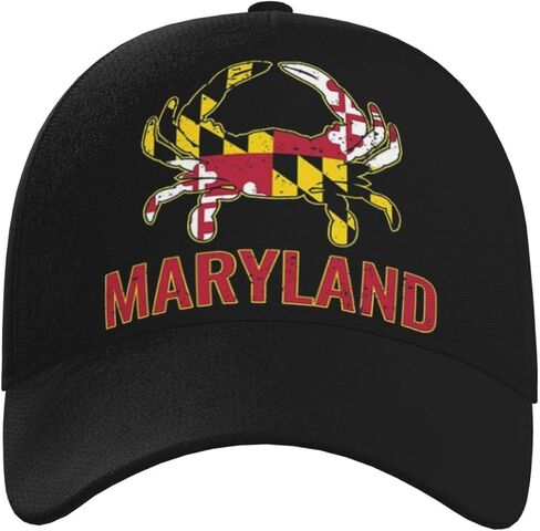 Maryland Crab Flag Baseball Cap Snapback Hats Adjustable Cap Excavator Hat Trucker Hat for Travel Picnic in Saudi Arabia