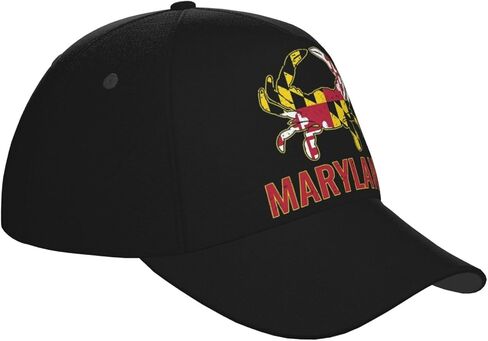 Maryland Crab Flag Baseball Cap Snapback Hats Adjustable Cap Excavator Hat Trucker Hat for Travel Picnic in Saudi Arabia