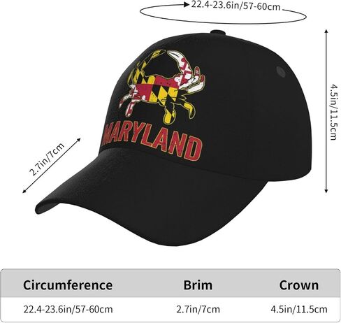 Maryland Crab Flag Baseball Cap Snapback Hats Adjustable Cap Excavator Hat Trucker Hat for Travel Picnic in Saudi Arabia
