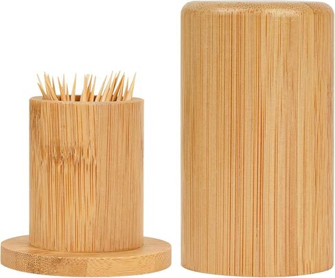 SHIDOW Toothpick Holders, Bamboo Toothpick Dispenser Box, Toothpick Holder Home Living Room Cotton Swab Storage Tank in Saudi Arabia