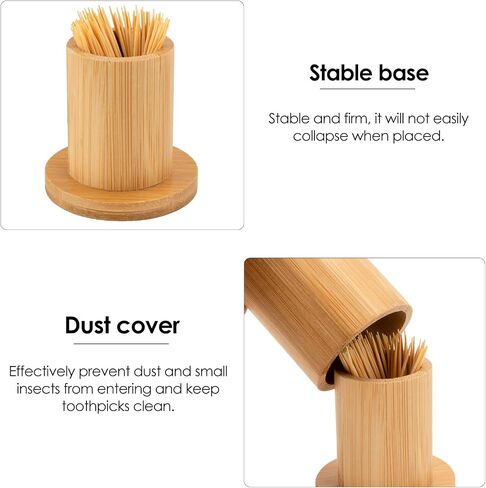 SHIDOW Toothpick Holders, Bamboo Toothpick Dispenser Box, Toothpick Holder Home Living Room Cotton Swab Storage Tank in Saudi Arabia