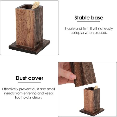 SHIDOW Toothpick Holders, Bamboo Toothpick Dispenser Box, Toothpick Holder Home Living Room Cotton Swab Storage Tank in Saudi Arabia