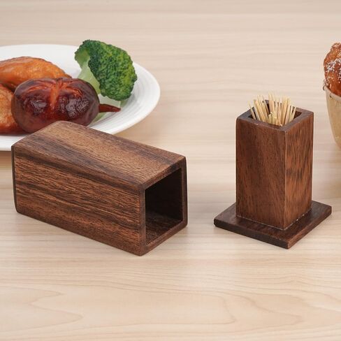 SHIDOW Toothpick Holders, Bamboo Toothpick Dispenser Box, Toothpick Holder Home Living Room Cotton Swab Storage Tank in Saudi Arabia