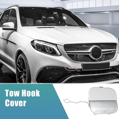 غطاء خطاف سحب المصد الأمامي من Uxcell غطاء عين السحب لسيارة Mercedes-Benz GLE 63 2016-2019 رقم A1668857222 أبيض in Saudi Arabia