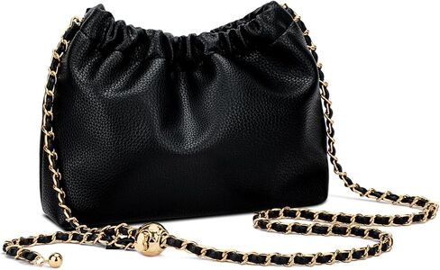 KKXIU Small Crossbody Bags for Women Ruched Vegan Leather Shoulder Purse with Adjustable Strap in Saudi Arabia