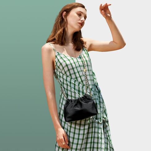 KKXIU Small Crossbody Bags for Women Ruched Vegan Leather Shoulder Purse with Adjustable Strap in Saudi Arabia