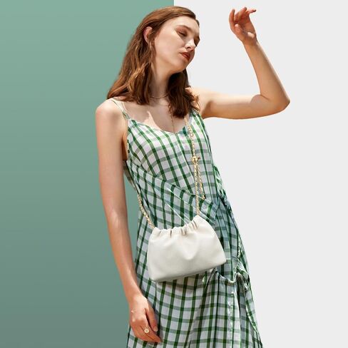 KKXIU Small Crossbody Bags for Women Ruched Vegan Leather Shoulder Purse with Adjustable Strap in Saudi Arabia