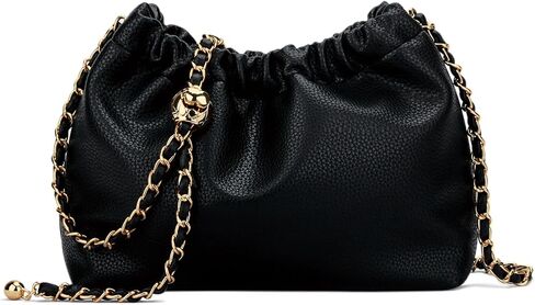 KKXIU Small Crossbody Bags for Women Ruched Vegan Leather Shoulder Purse with Adjustable Strap in Saudi Arabia