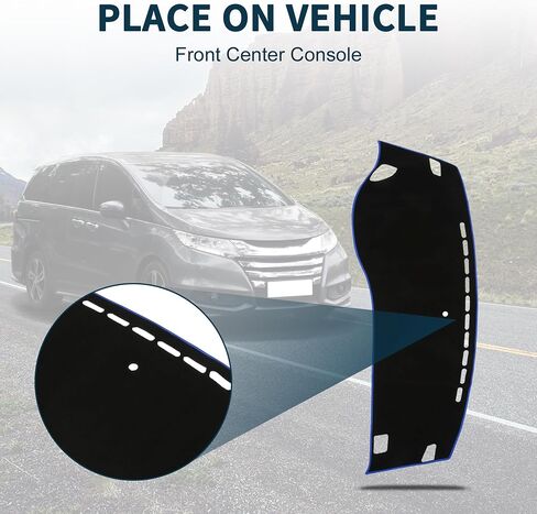 Dash Cover for Honda Odyssey Non-Slip | Center Console Dash Cover Mat Black Blue 1 Pcs in Saudi Arabia